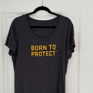 Charcoal Graphic Tee with Yellow Print